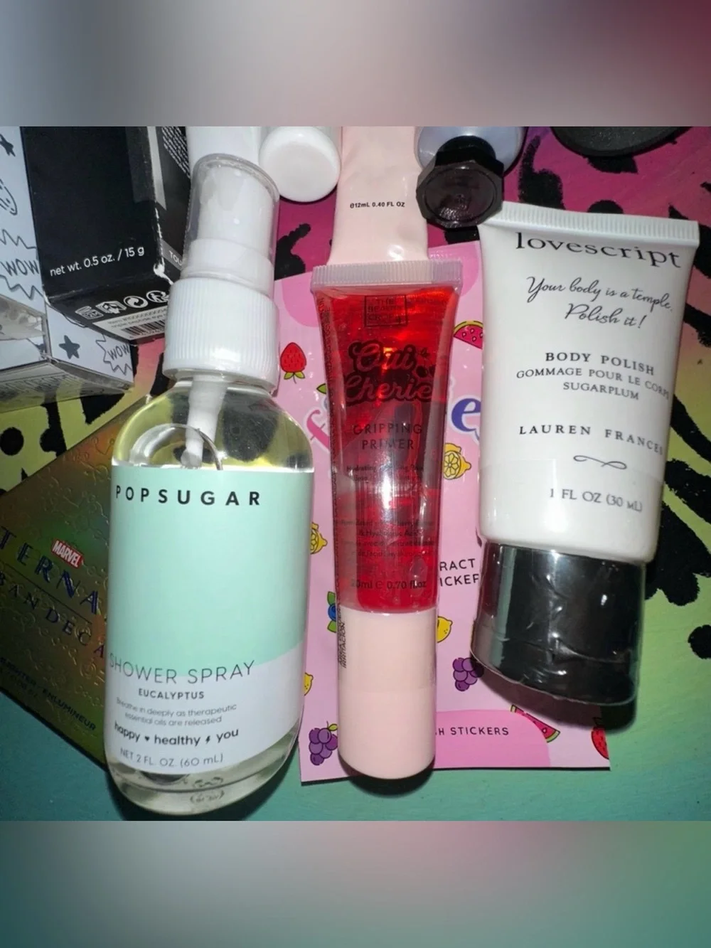 LOT OF 15–ALL NEW ITEMS MIXED BRANDS WITH SKIN CARE, EYE SHADOW STICKS, ETC
